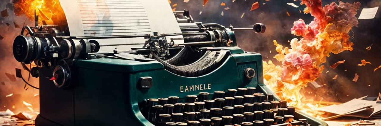 Typewriter exploding